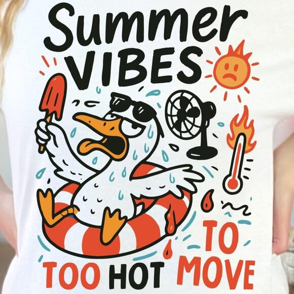 Summer Vibes Too Hot To Move Shirt - Picture 2 of 3
